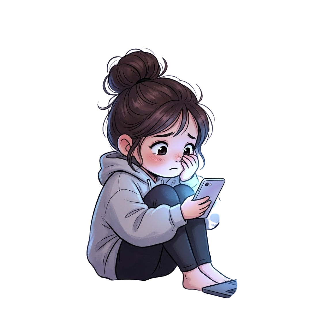 Girl experiencing online distress