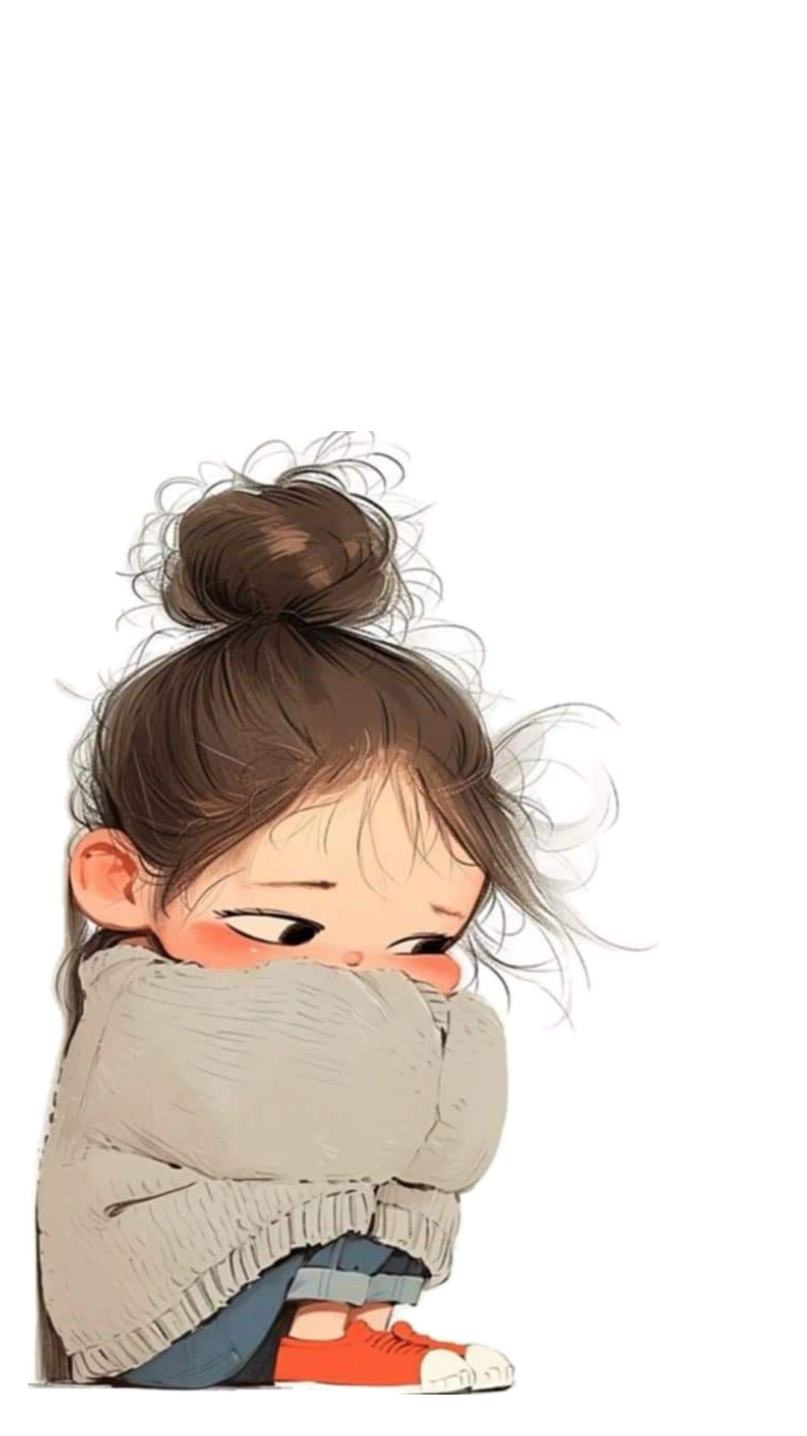 Girl hugging herself — representing emotional support