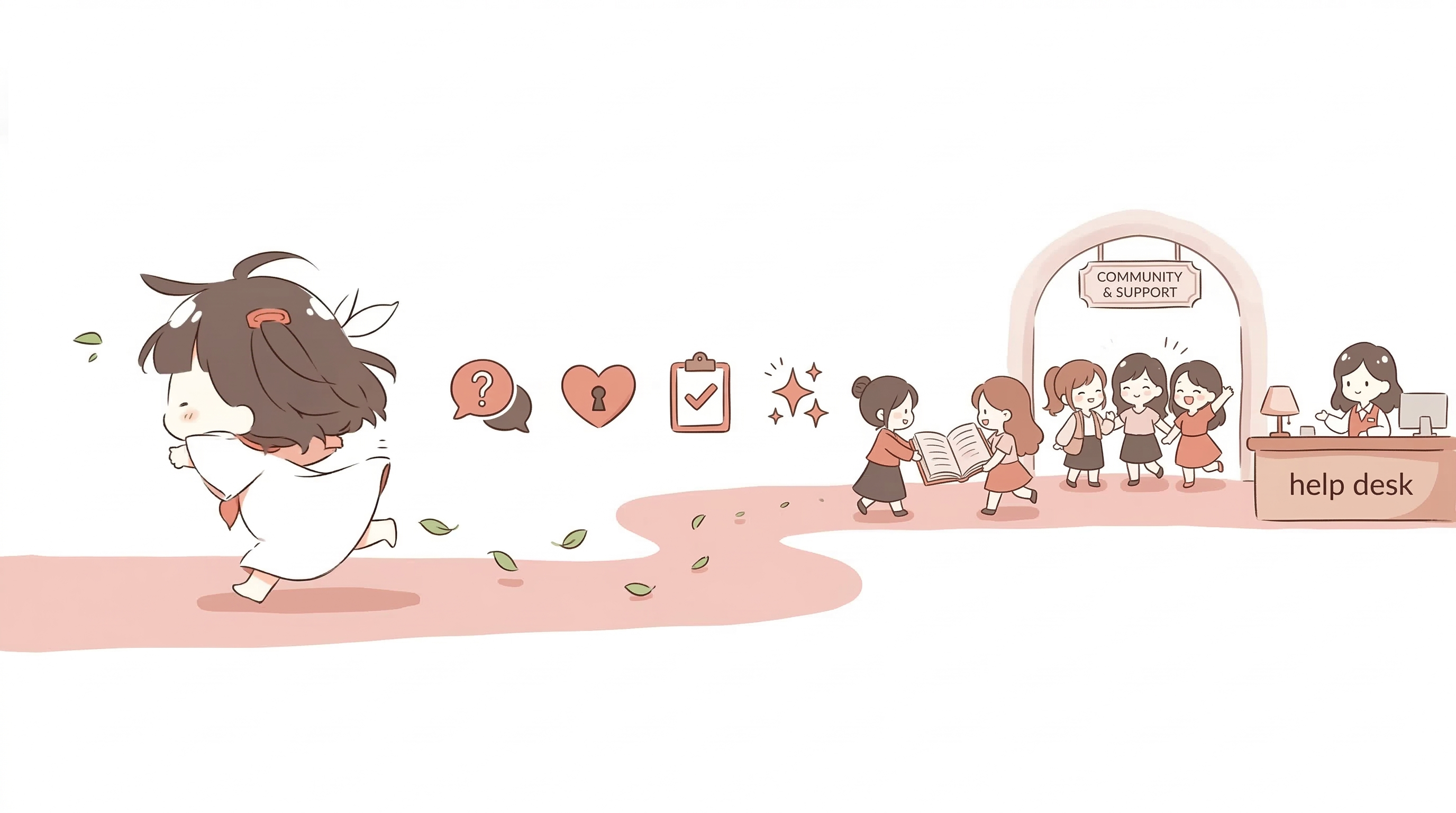 Girls walking toward community & support